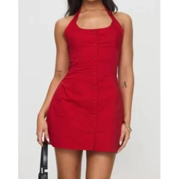 Princess Polly | Dresses | Princess Polly Mallorie Halter Mini Dress Women  Size Size 6 Nwt Scoop Neckline | Poshmark